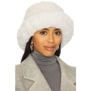 Unreal Fur Yeoman Bucket Hat in Cream One Size New Womens Faux Fur